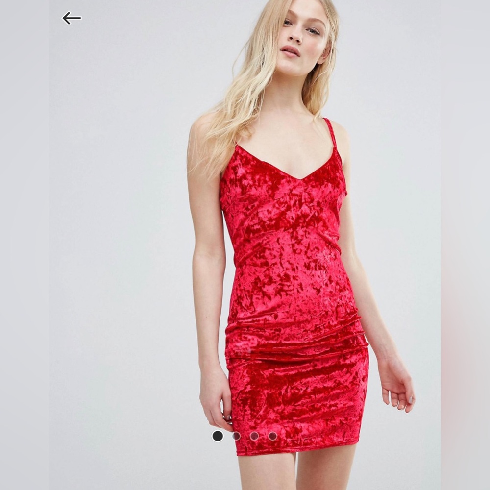 Daisy Street ASOS Red Velvet Summer Dress